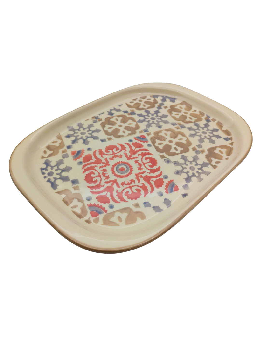 Large Oval Serving Platter – Mosaic Rose