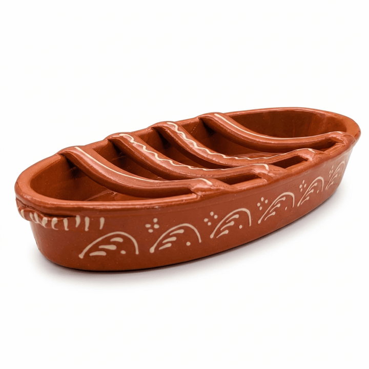 Large Traditional Portuguese Pottery Terracotta Clay Sausage Roaster