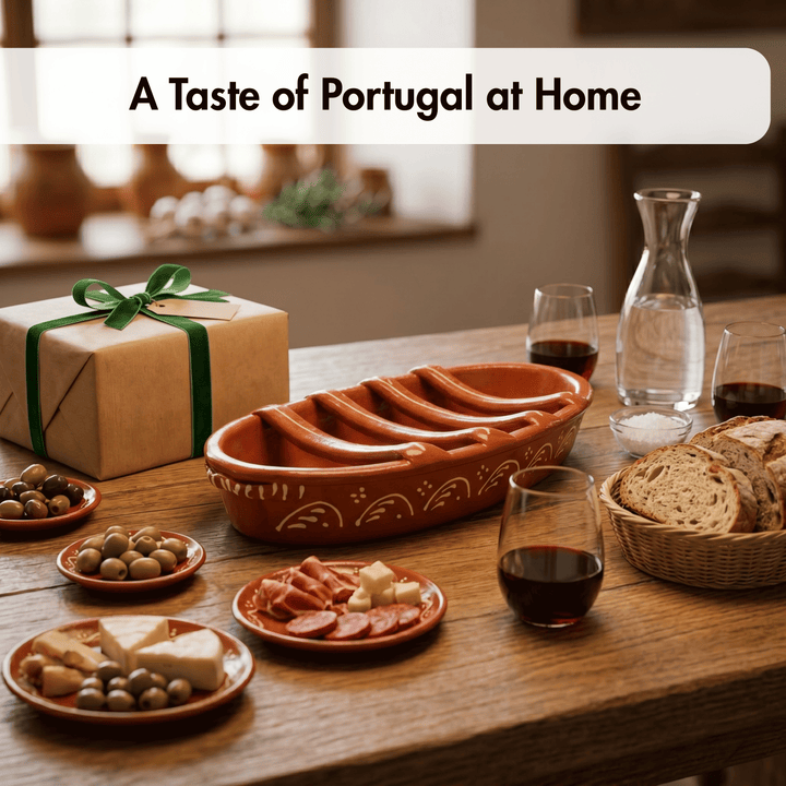 Large Traditional Portuguese Pottery Terracotta Clay Sausage Roaster