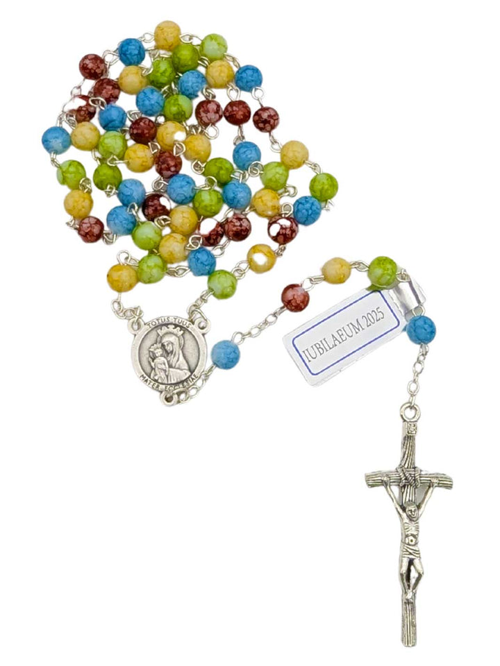 Multicolored Glass Beads Jubilee Rosary 2025