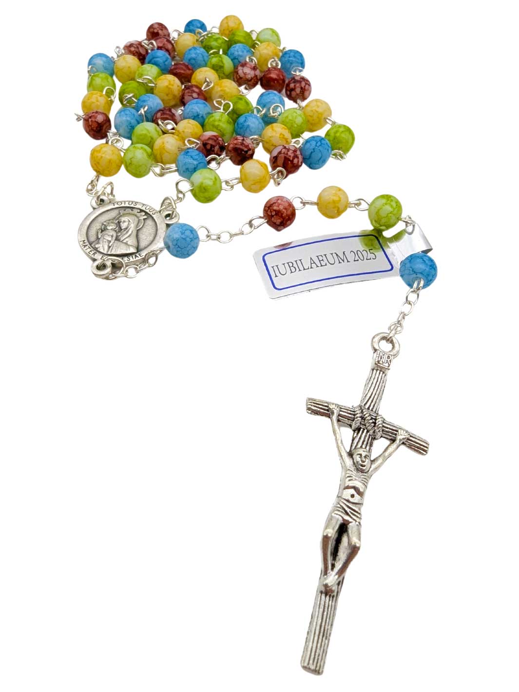 Multicolored Glass Beads Jubilee Rosary 2025