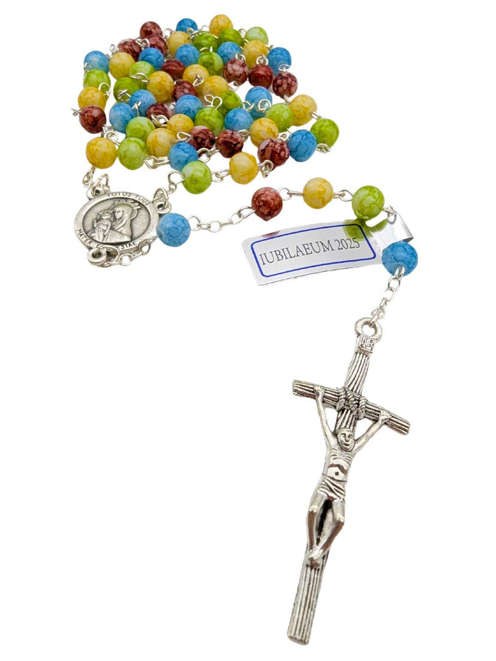 Multicolored Glass Beads Jubilee Rosary 2025