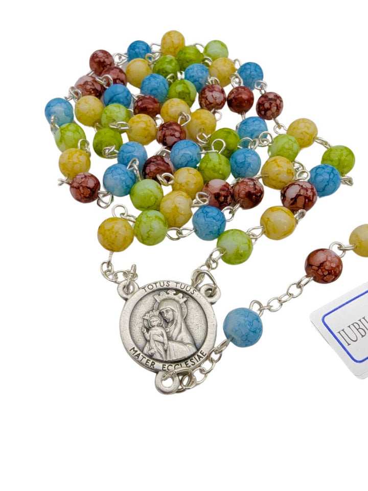 Multicolored Glass Beads Jubilee Rosary 2025