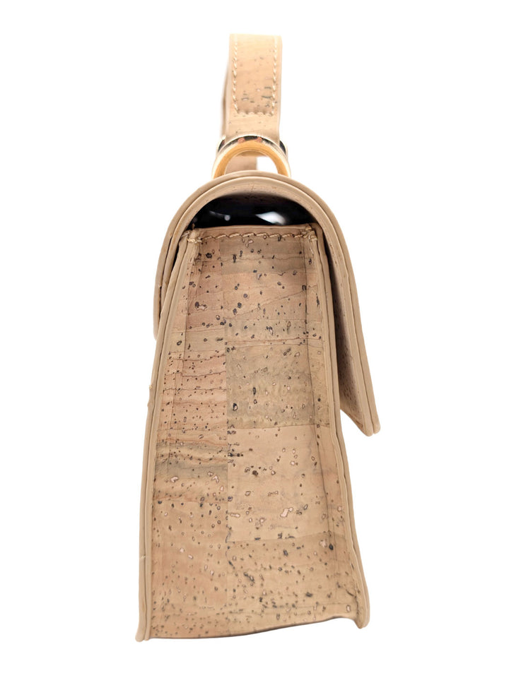 Cork handbag on a white background