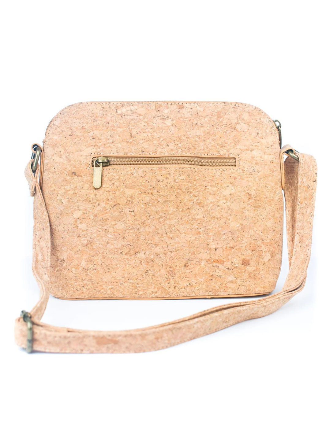 Natural Portuguese Cork Crossbody Bag with Tassel Zip Pocket