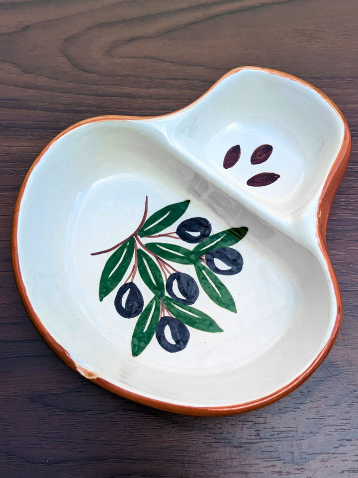 Olives Collection - Portuguese Pottery Olive Bowl with Pit Holder
