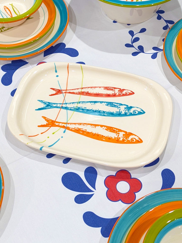 POP Sardines Portuguese Pottery Oval Ceramic Serving Platter