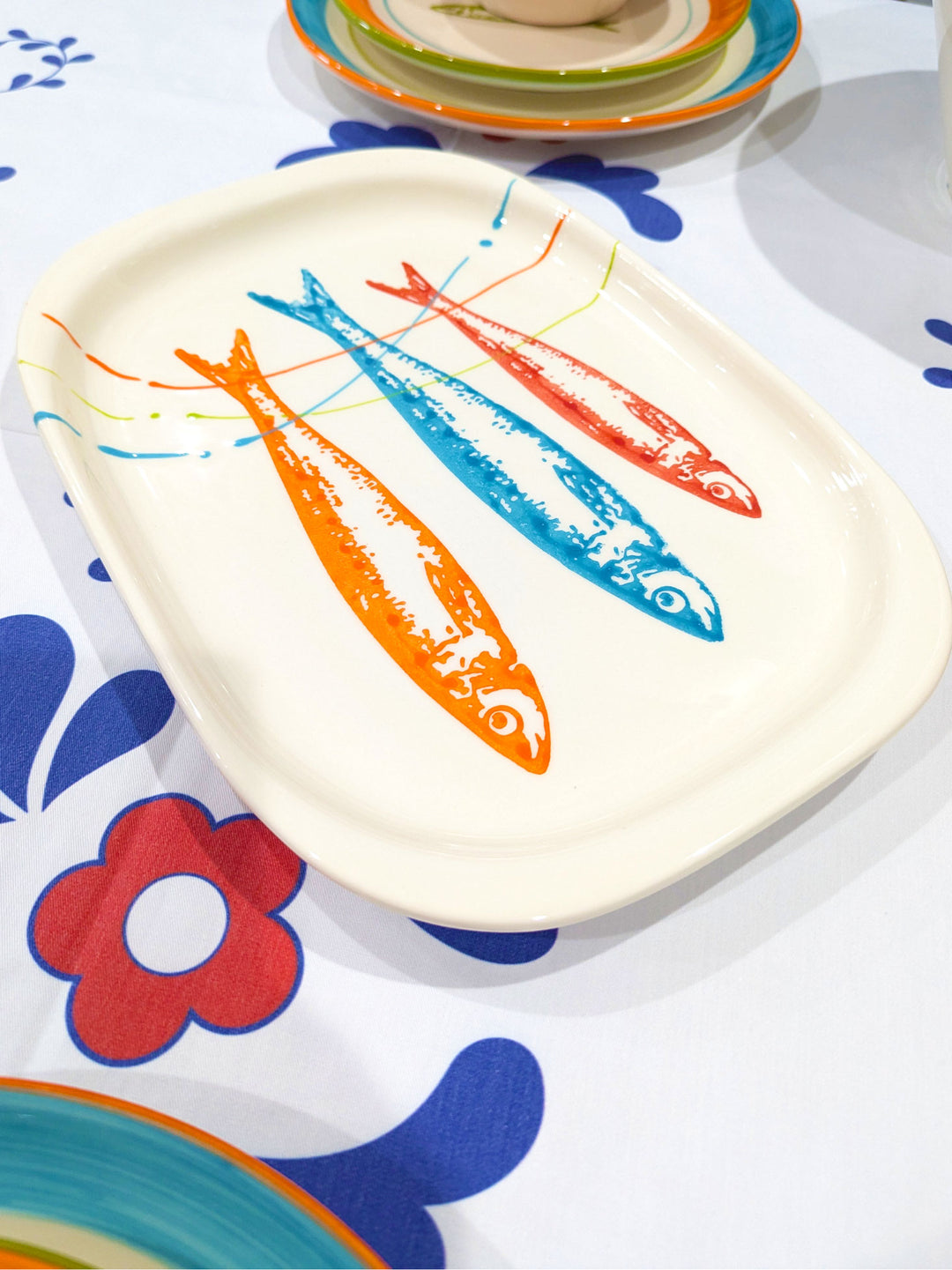 POP Sardines Portuguese Pottery Oval Ceramic Serving Platter