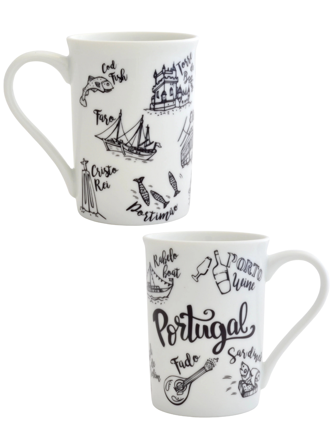 Traditional Portugal Themed Ceramic Espresso Coffee Cup Set