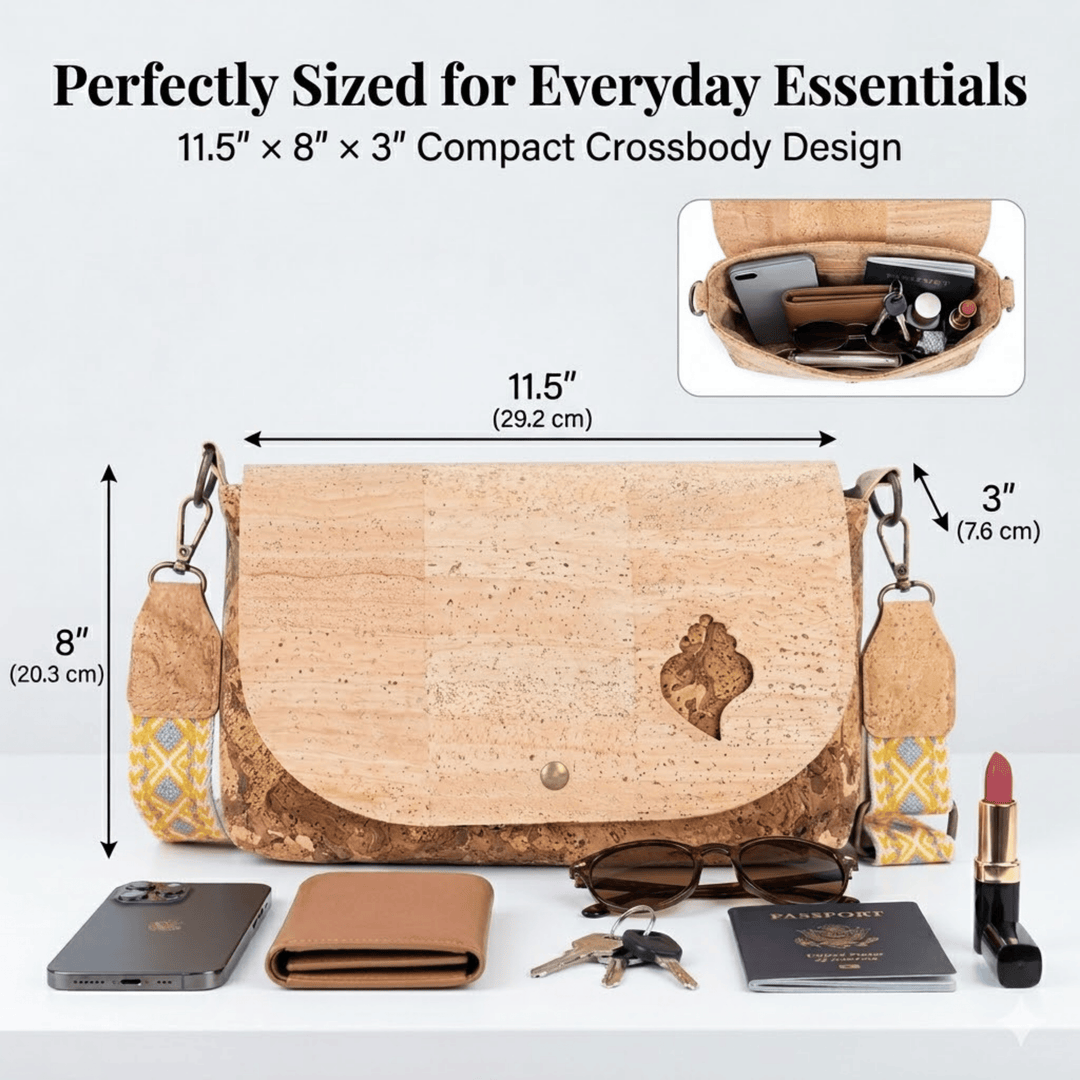 Portuguese Cork Crossbody Bag with Viana Heart