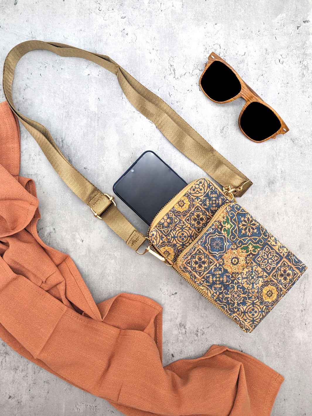 Portuguese Cork Crossbody Phone Wallet for Women