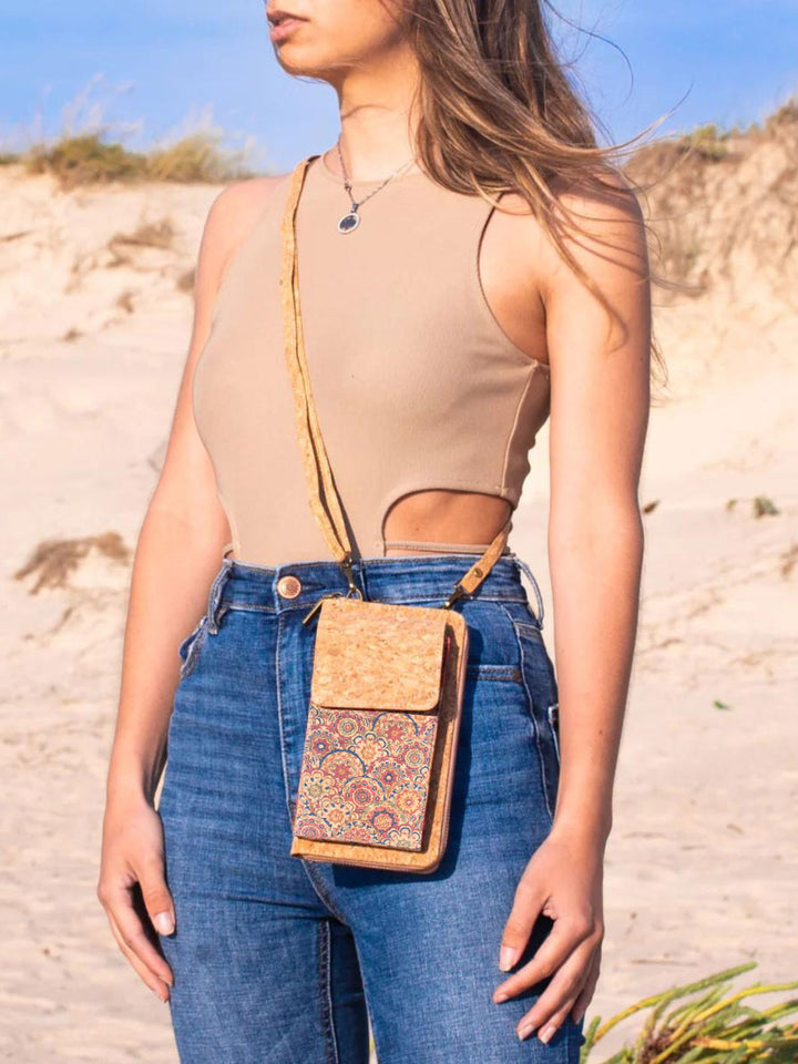 Portuguese Cork Crossbody Phone Wallet for Women