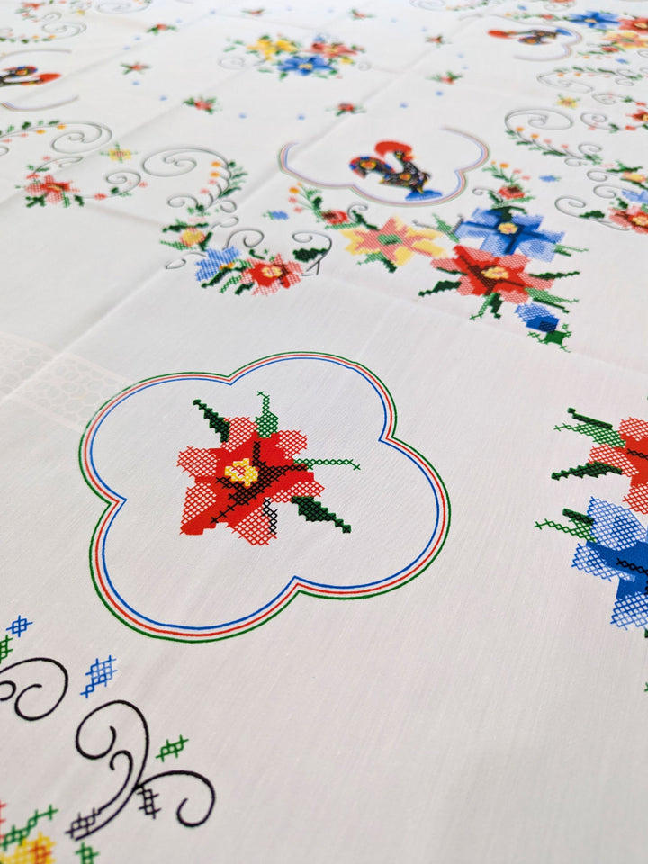 Portuguese Cross Stitch Inspired Tablecloth