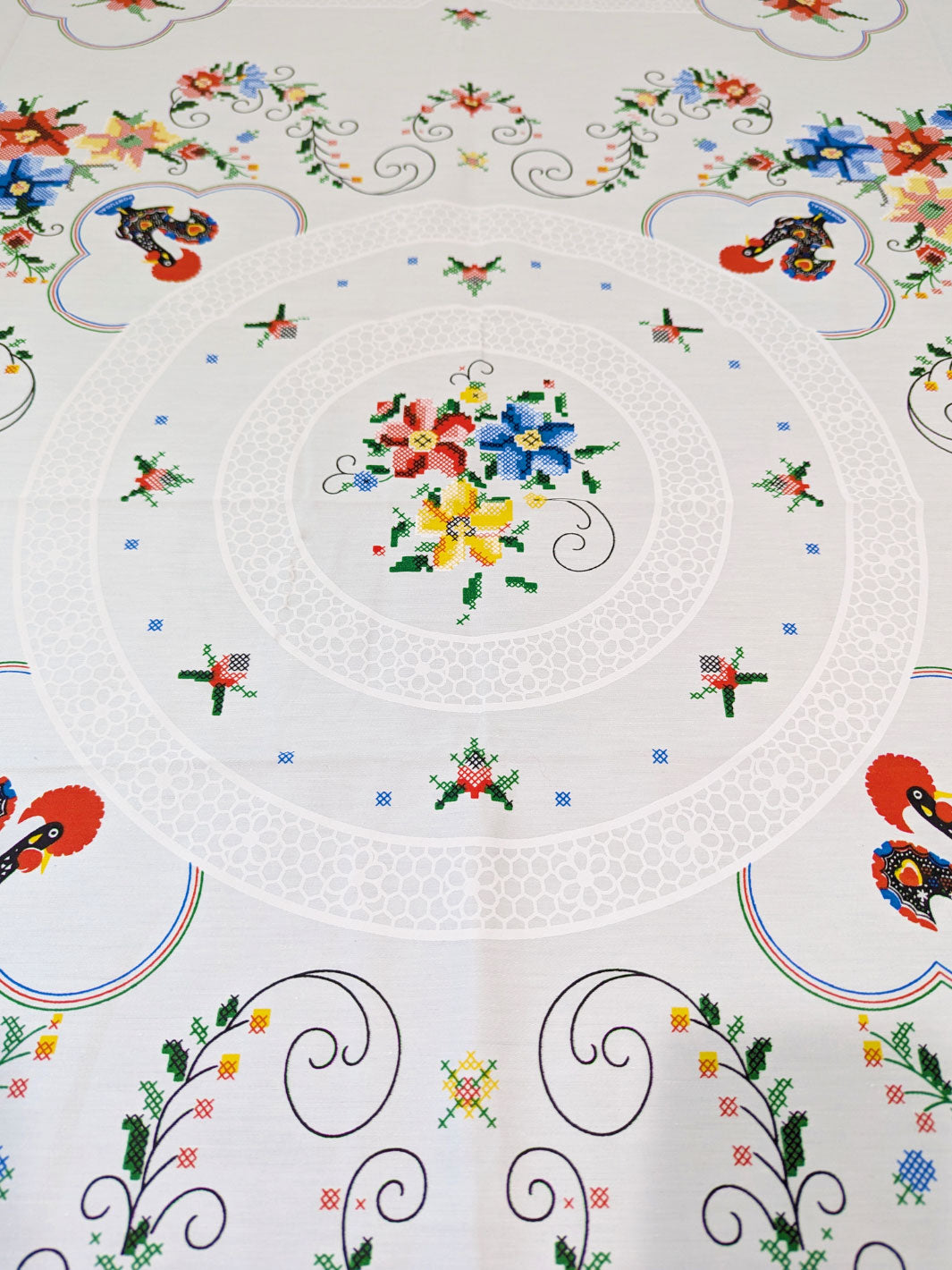 Portuguese Cross Stitch Inspired Tablecloth