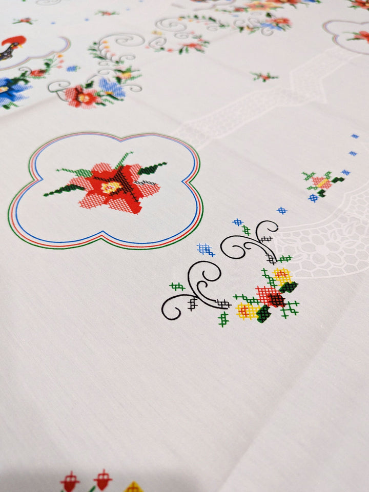 Portuguese Cross Stitch Inspired Tablecloth