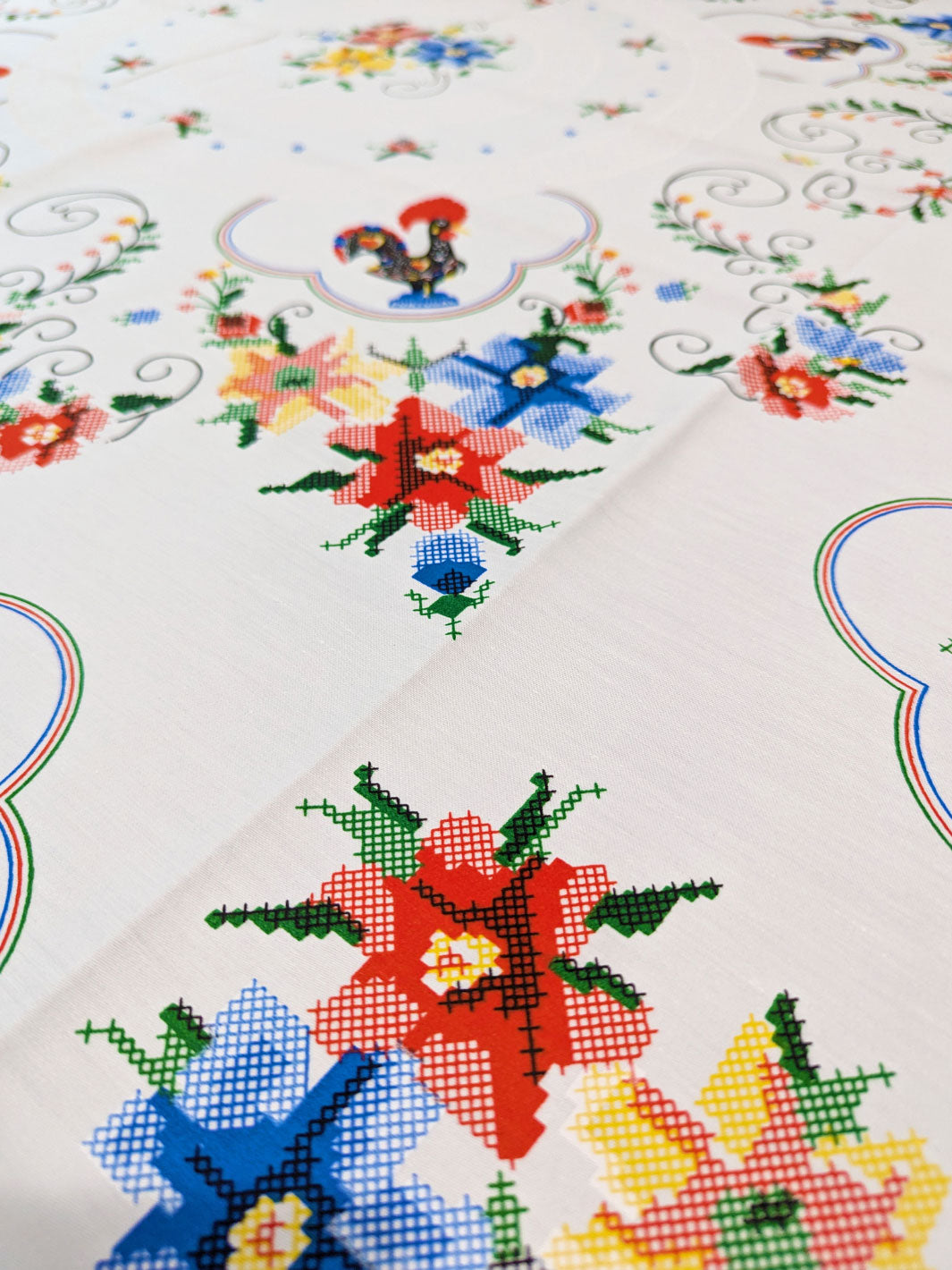 Portuguese Cross Stitch Inspired Tablecloth