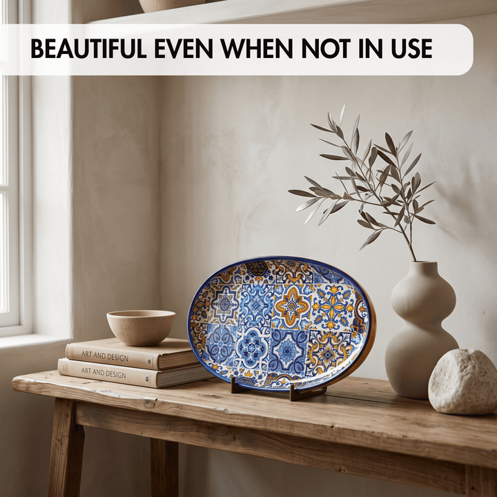 Portuguese Pottery Alcobaça Ceramic Decorative Serving Oval Platter