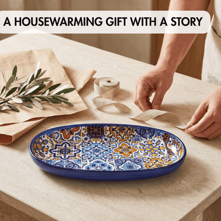 Portuguese Pottery Alcobaça Ceramic Decorative Serving Oval Platter
