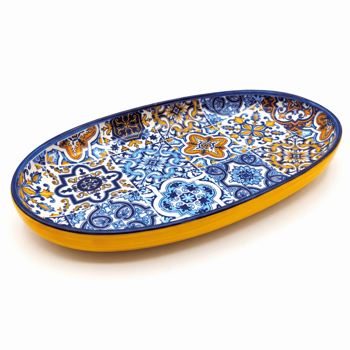 Portuguese Pottery Alcobaça Ceramic Decorative Serving Oval Platter