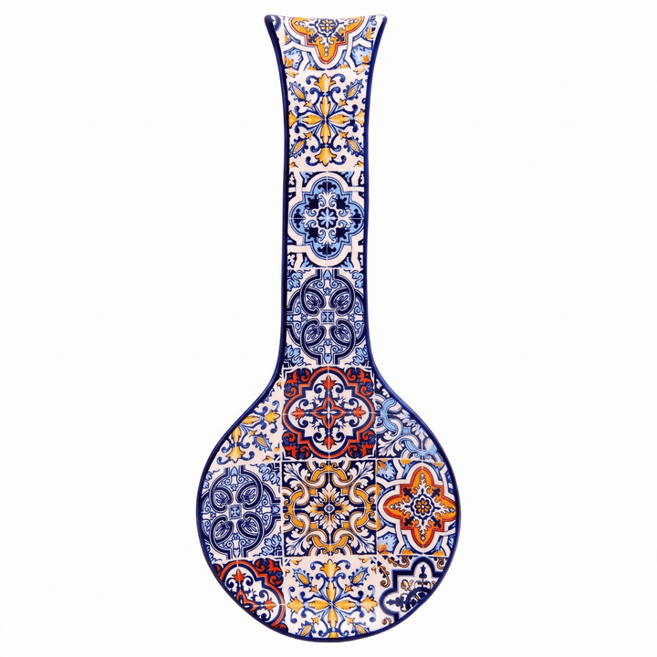 Portuguese Pottery Alcobaça Ceramic Kitchen Spoon Rest for Stove Top