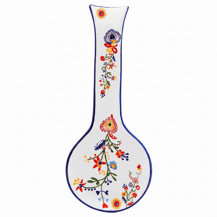 Portuguese Pottery Alcobaça Ceramic Kitchen Spoon Rest for Stove Top