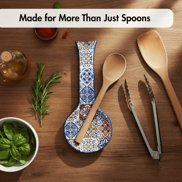 Portuguese Pottery Alcobaça Ceramic Kitchen Spoon Rest for Stove Top
