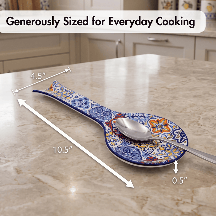 Portuguese Pottery Alcobaça Ceramic Kitchen Spoon Rest for Stove Top