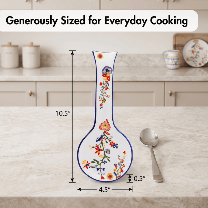 Portuguese Pottery Alcobaça Ceramic Kitchen Spoon Rest for Stove Top