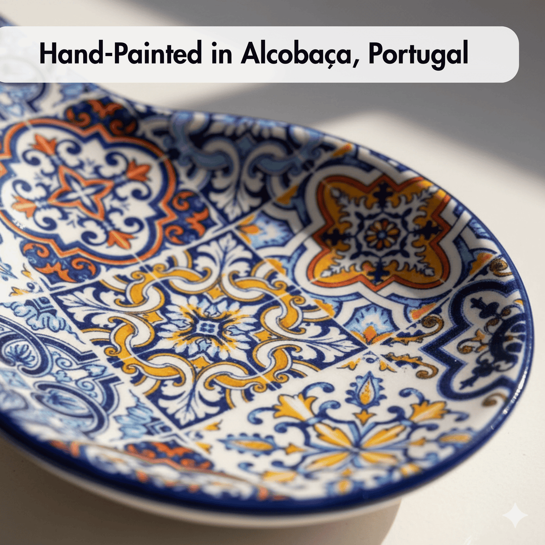 Portuguese Pottery Alcobaça Ceramic Kitchen Spoon Rest for Stove Top