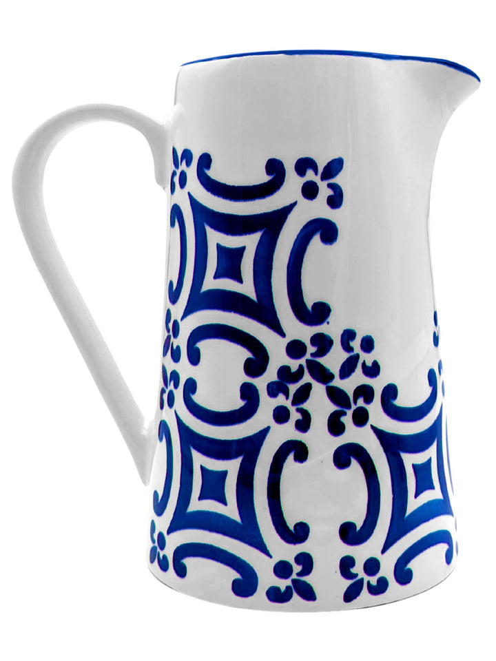 Portuguese Pottery Blue and White Ceramic Pitcher - Tradition