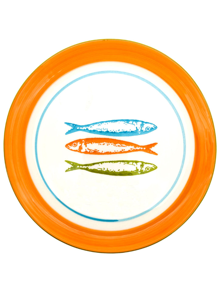 Portuguese Pottery Ceramic Dessert Plate - POP Sardines Orange