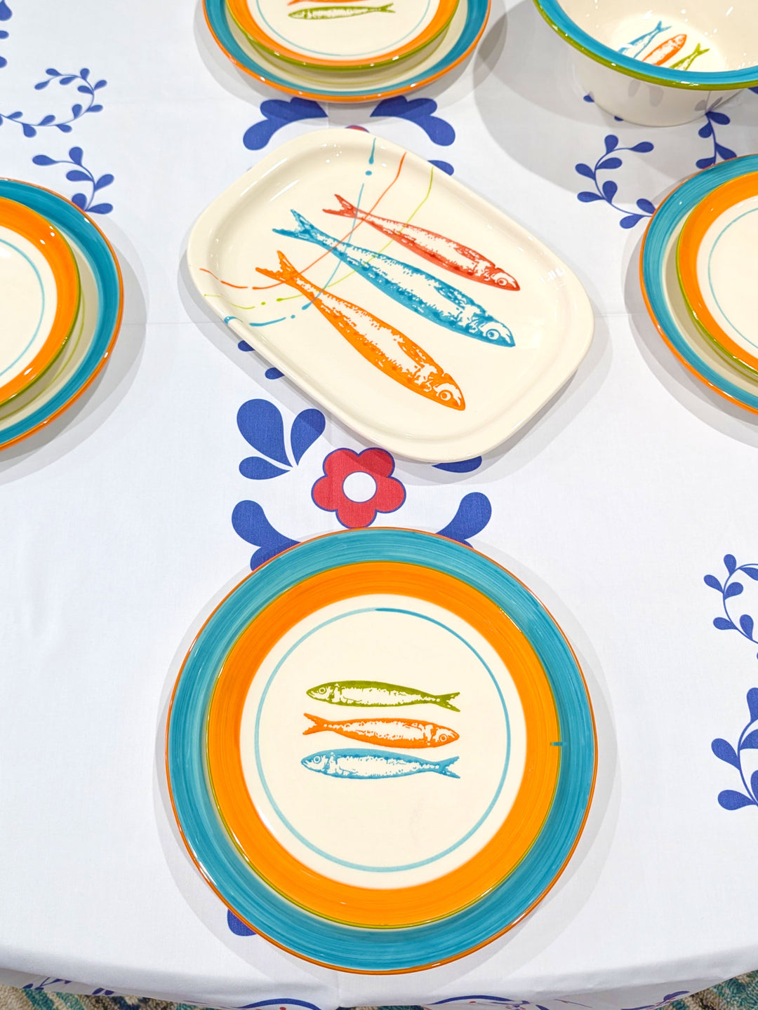 Portuguese Pottery Ceramic Dessert Plate - POP Sardines Orange