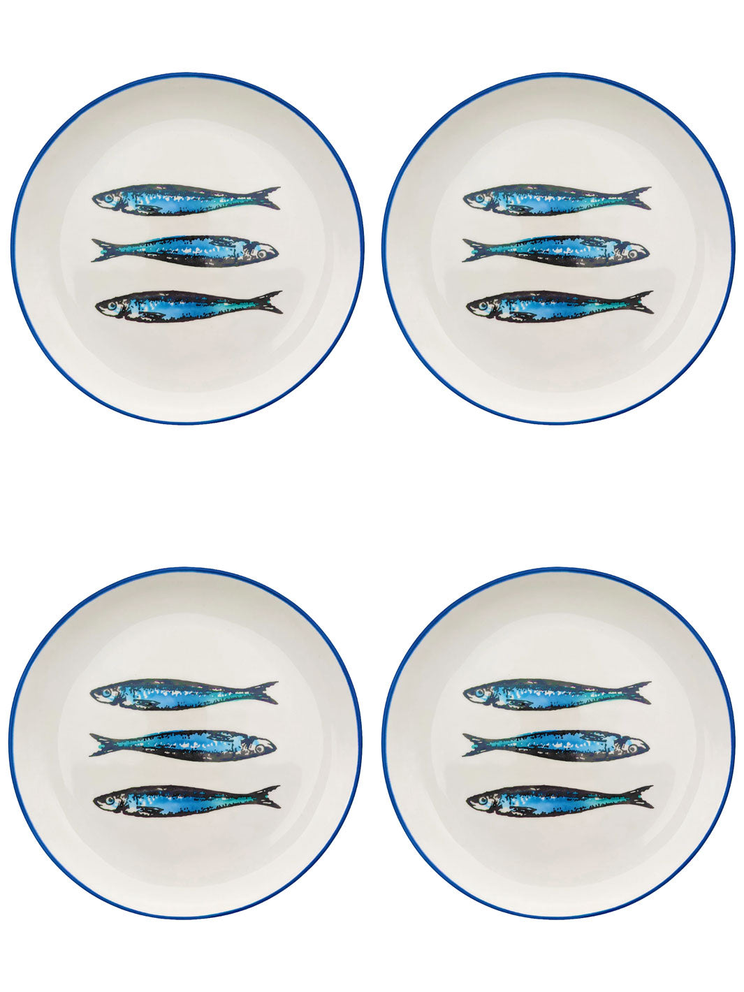 Portuguese Pottery Ceramic Dessert Plate - Sardines