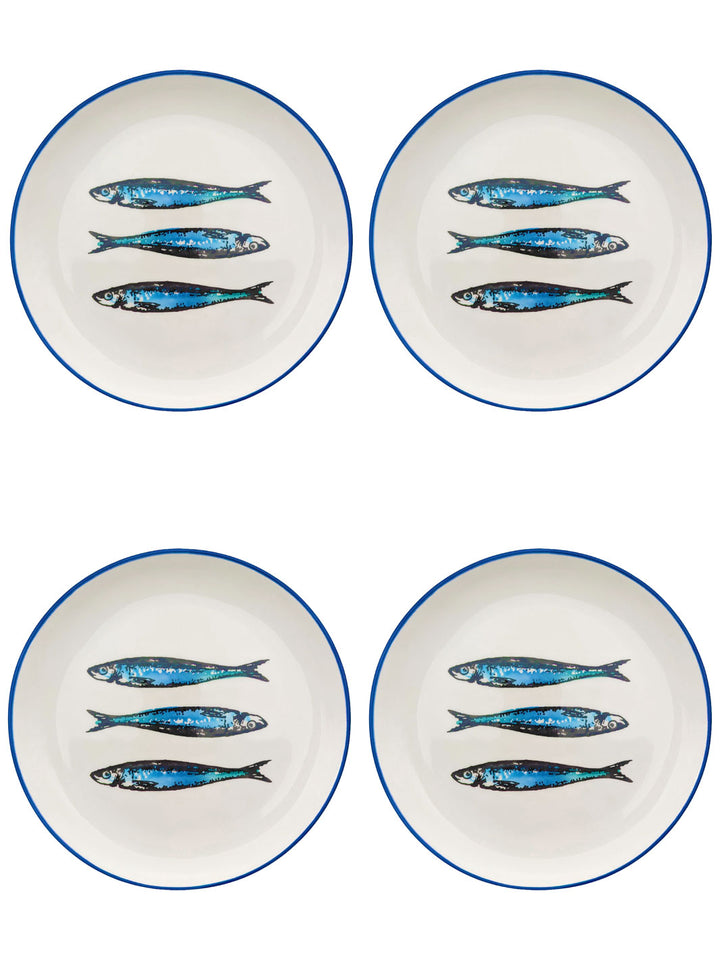 Portuguese Pottery Ceramic Dessert Plate - Sardines