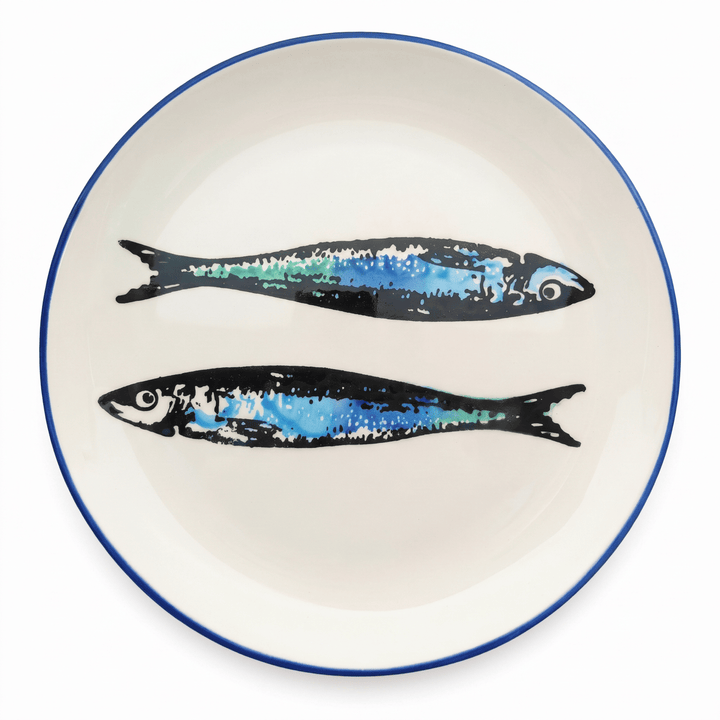 Portuguese Pottery Ceramic Dinner Plate - Sardines