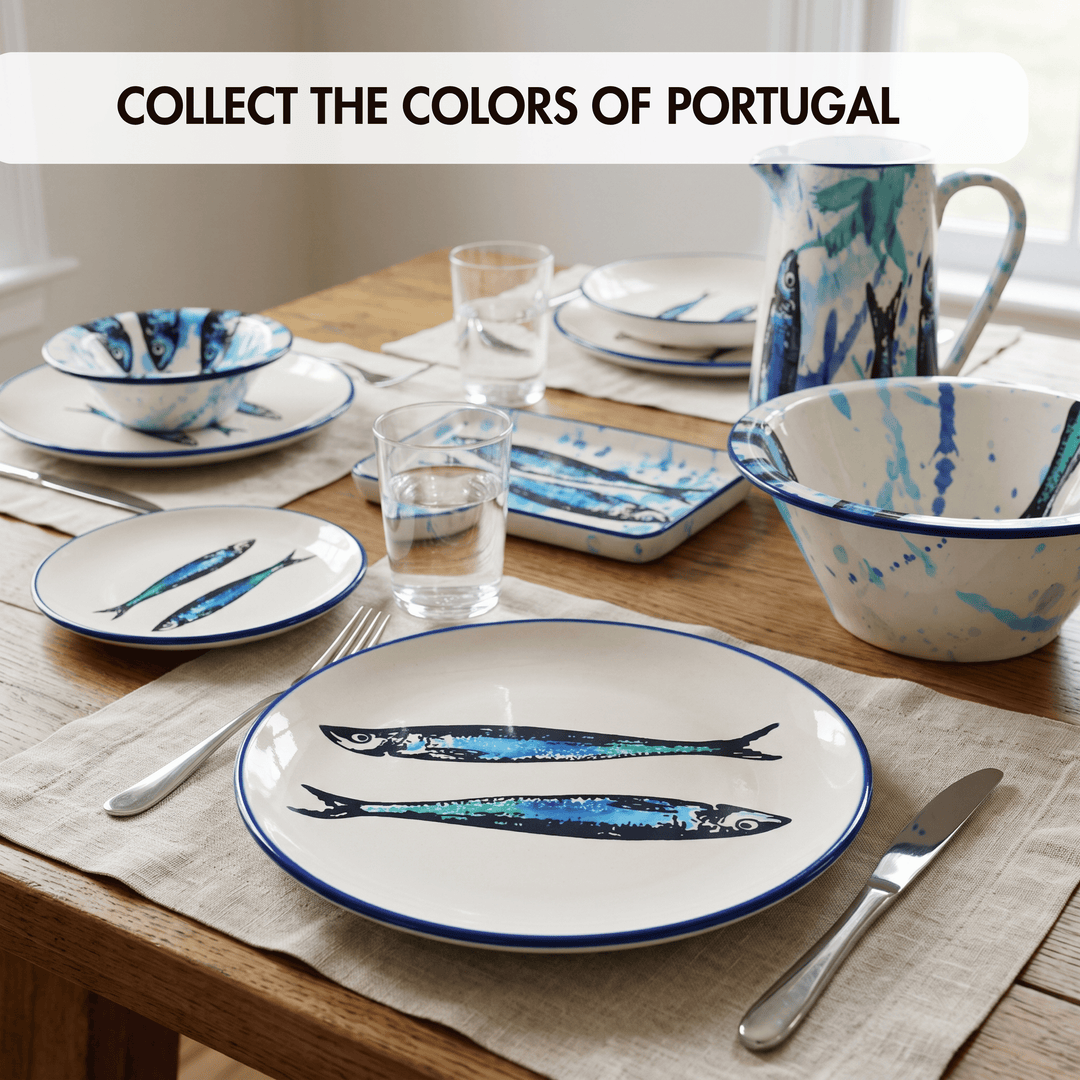 Portuguese Pottery Ceramic Dinner Plate - Sardines