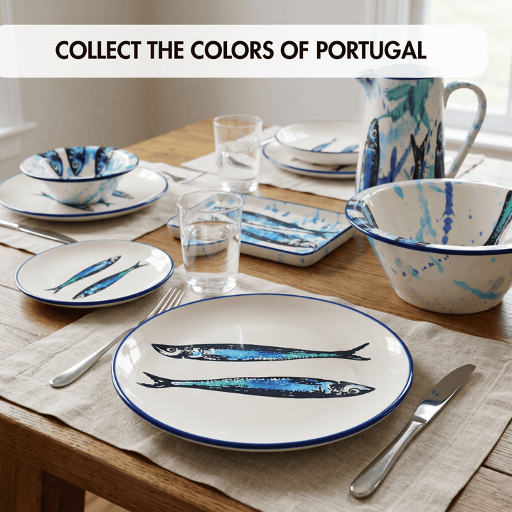 Portuguese Pottery Ceramic Dinner Plate - Sardines