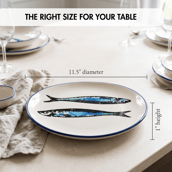 Portuguese Pottery Ceramic Dinner Plate - Sardines