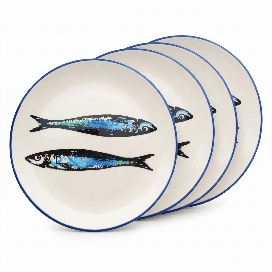 Portuguese Pottery Ceramic Dinner Plate - Sardines