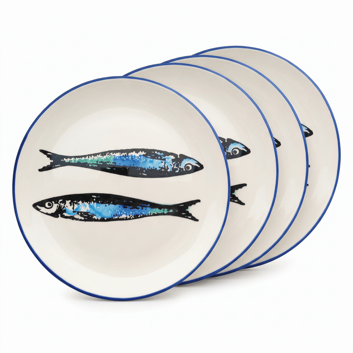 Portuguese Pottery Ceramic Dinner Plate - Sardines