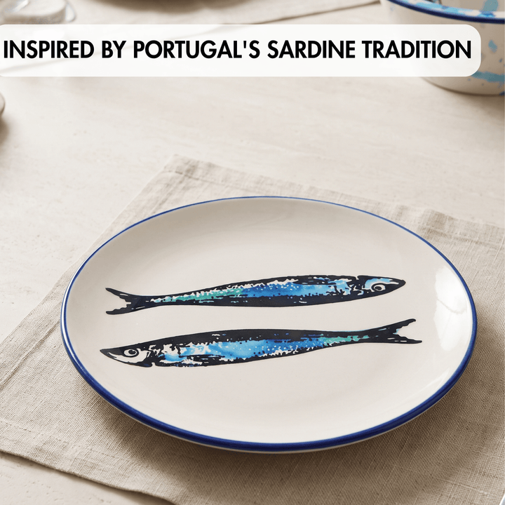 Portuguese Pottery Ceramic Dinner Plate - Sardines
