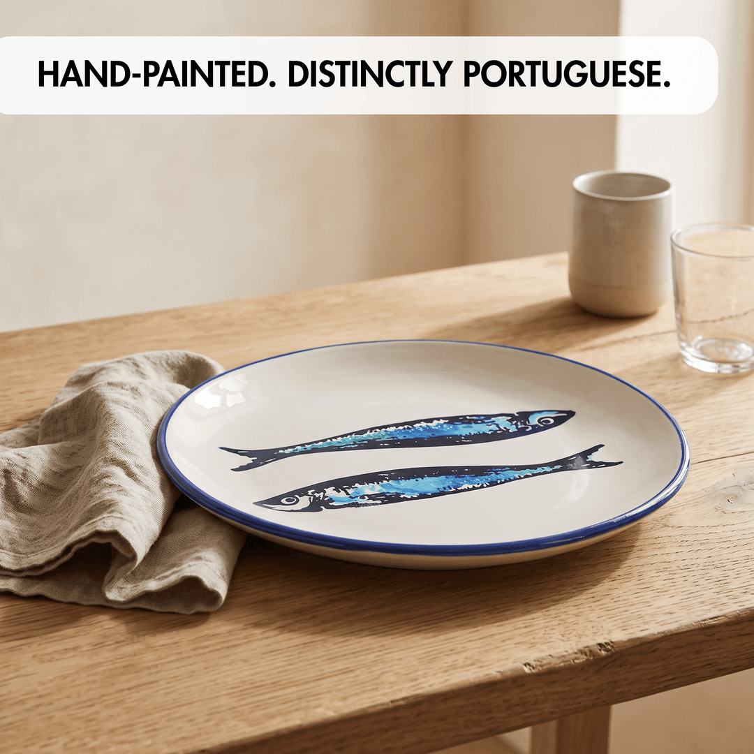 Portuguese Pottery Ceramic Dinner Plate - Sardines