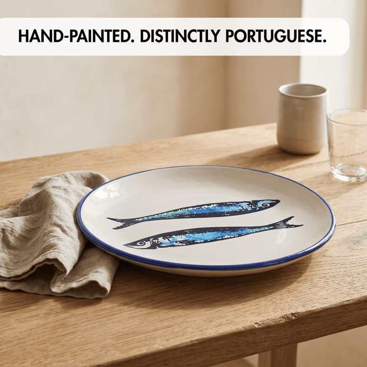 Portuguese Pottery Ceramic Dinner Plate - Sardines