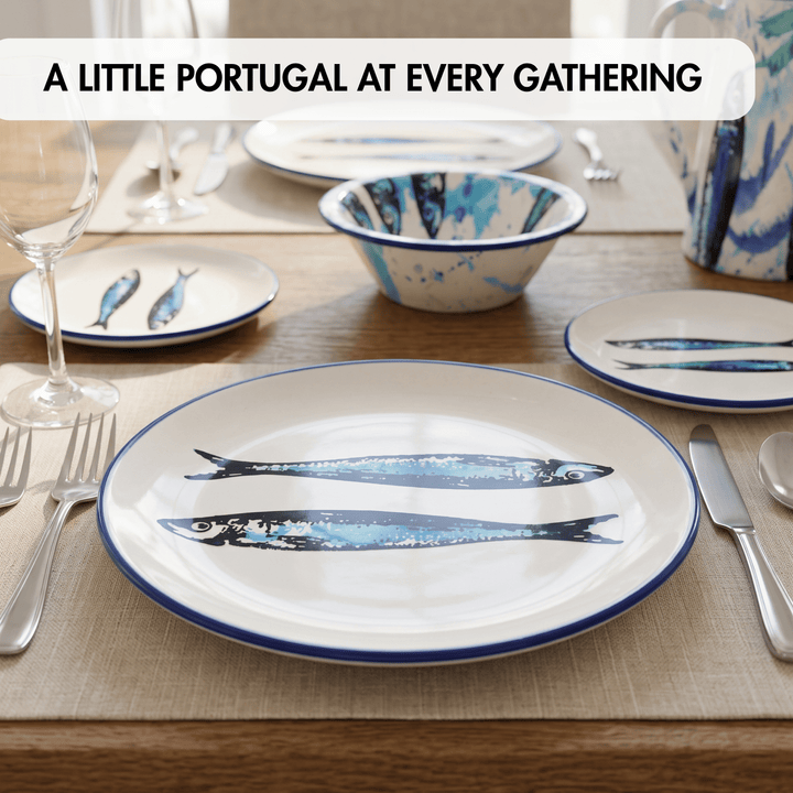 Portuguese Pottery Ceramic Dinner Plate - Sardines