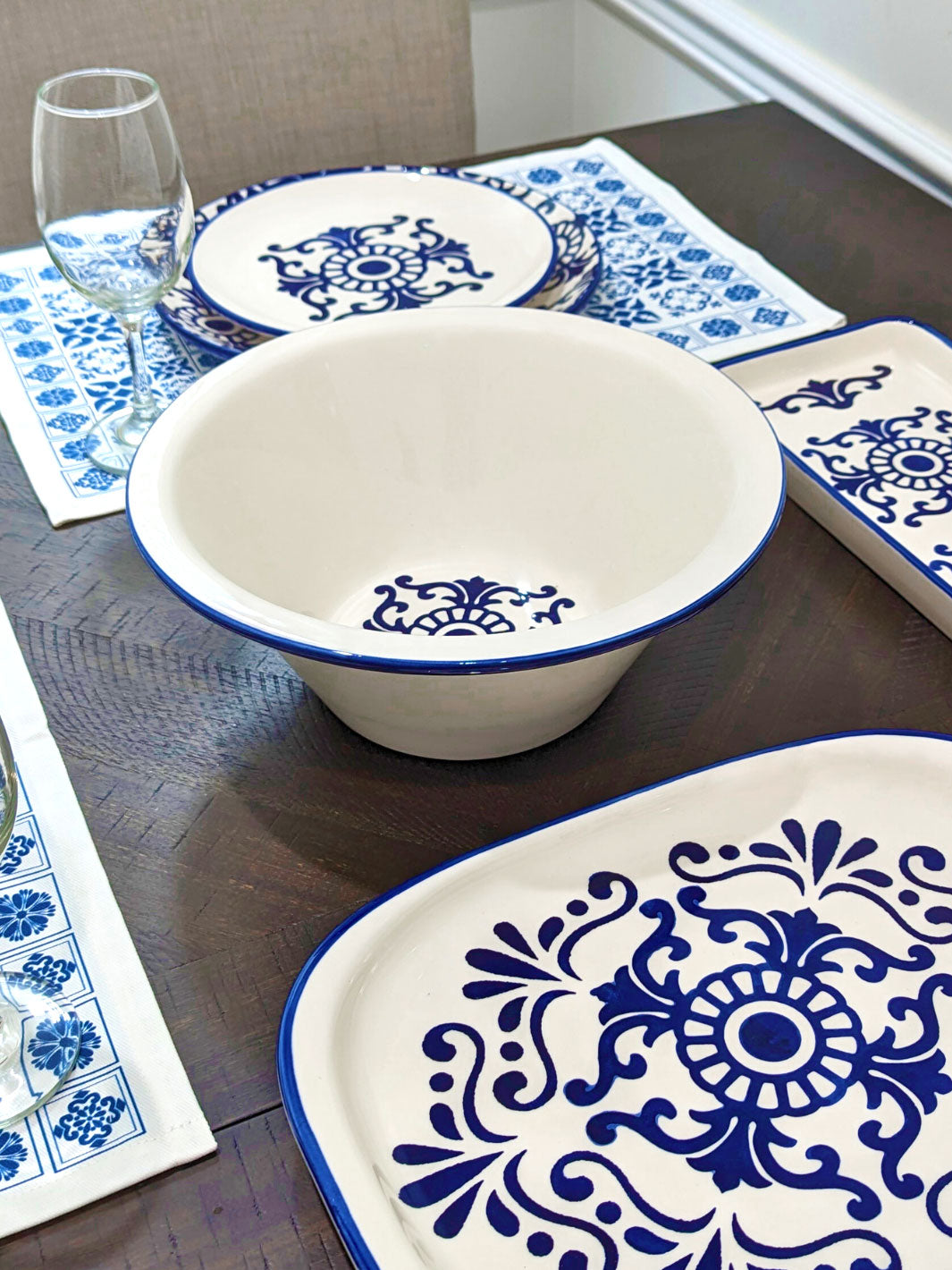 Portuguese Pottery Ceramic Large Salad Serving Bowl - Tradition