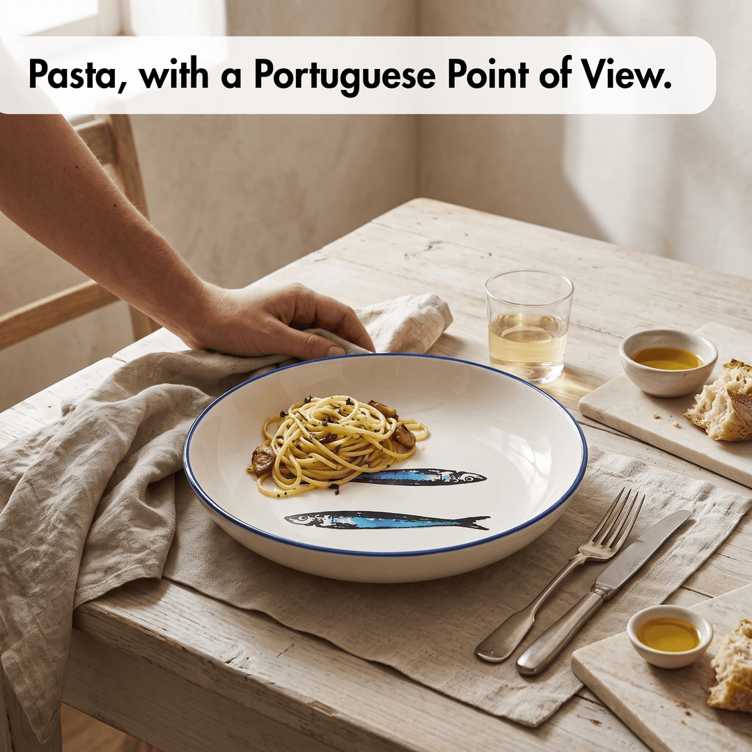 Portuguese Pottery Ceramic Soup/Pasta Plate - Sardines