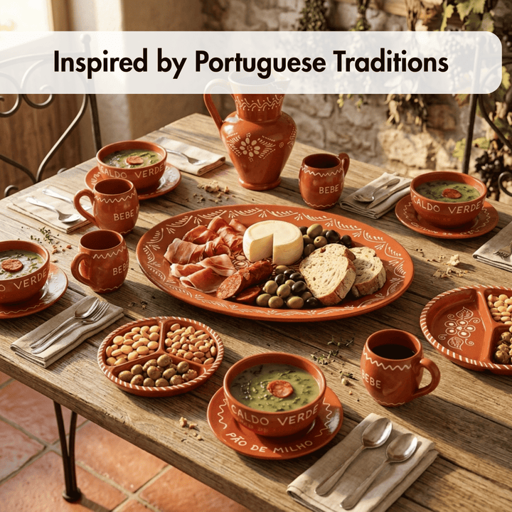 Portuguese Pottery Terracotta Glazed Clay Large Oval Serving Platter