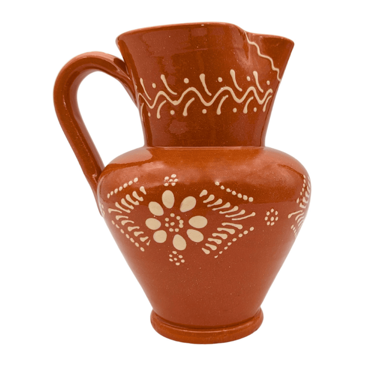 Portuguese Pottery Terracotta Glazed Clay Pitcher