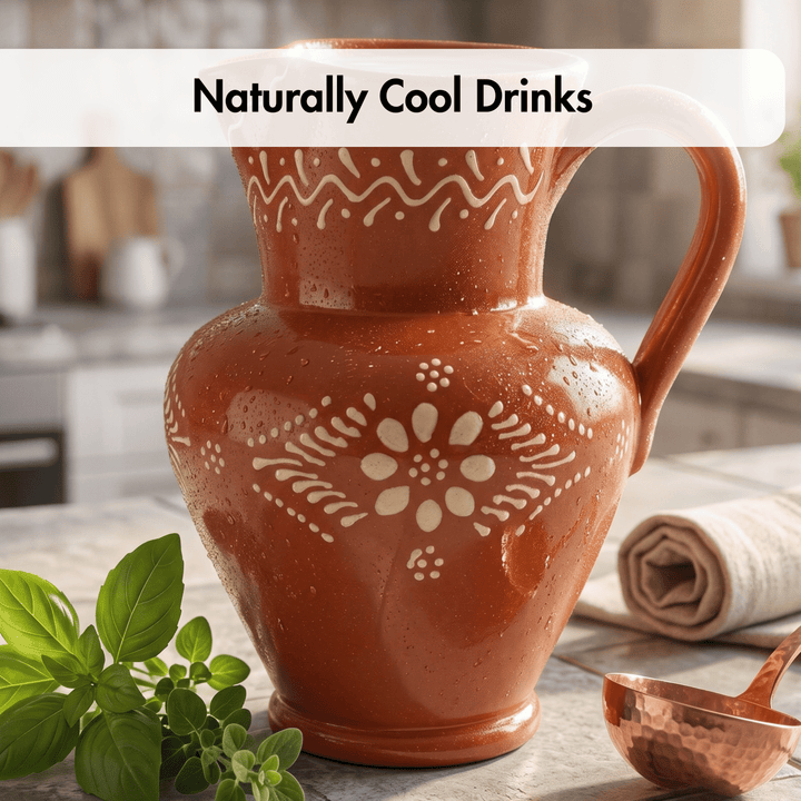Portuguese Pottery Terracotta Glazed Clay Pitcher