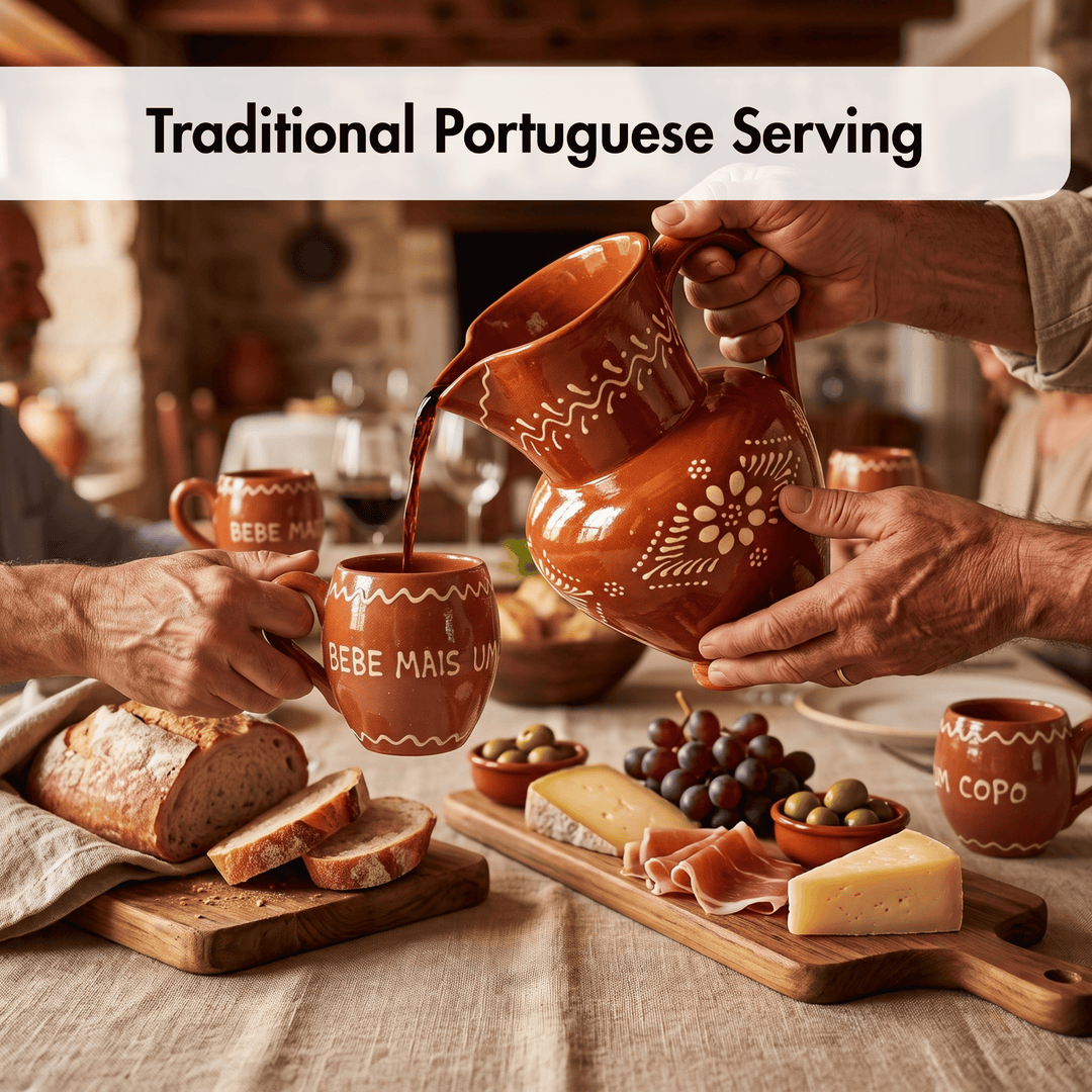 Portuguese Pottery Terracotta Glazed Clay Pitcher